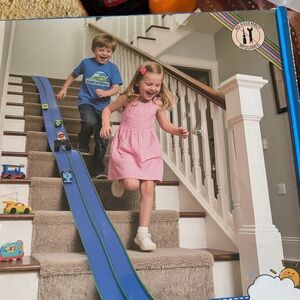 Blue Kids Stunt Car Racetrack Playset